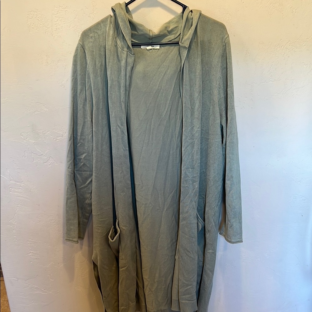 Green Hooded Cardigan